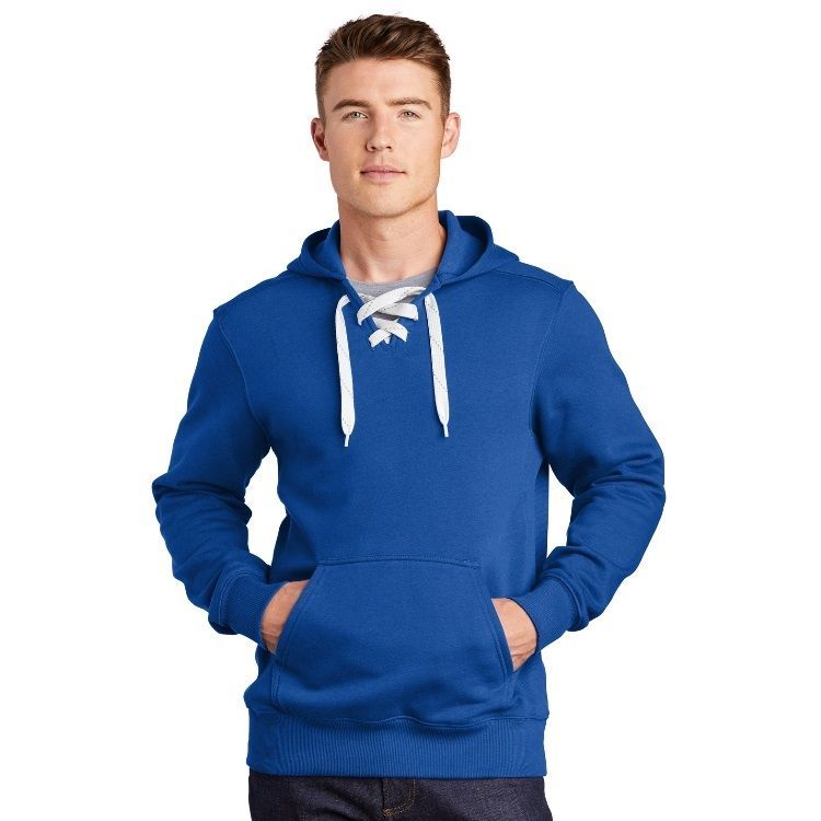 Throwback Hockey Hoodie Lace Neck Hooded Sweatshirt SportTek ST271