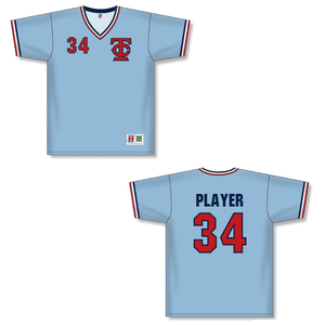 Twins HG200-MIN Vintage V-Neck Baseball Jerseys