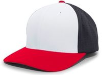 white panel / navy / red