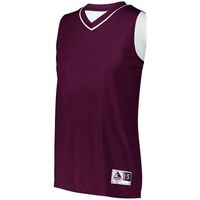 maroon / white