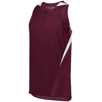 maroon / white