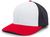 white panel / navy / red