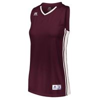 maroon / white