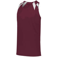 maroon / white