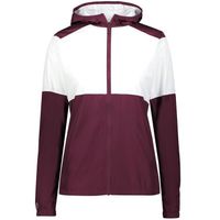 maroon / white