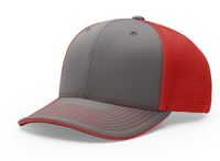 charcoal / red