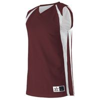 maroon / white