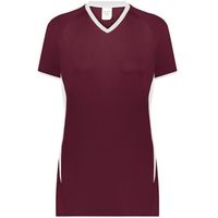 maroon / white