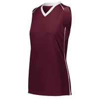 maroon / white