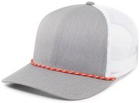 heather grey / red