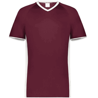 maroon / white