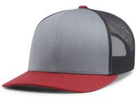 heather grey - light charcoal / red