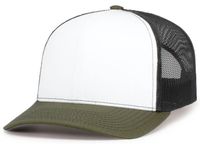 white panel - light charcoal / moss