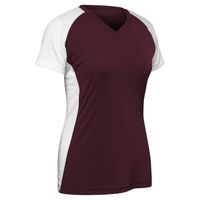 maroon / white