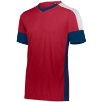 scarlet - navy / white