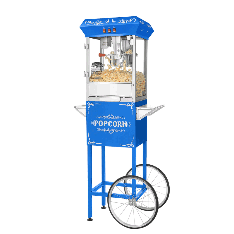 Blue Foundation 8 oz. Popcorn Popper Machine w/Cart