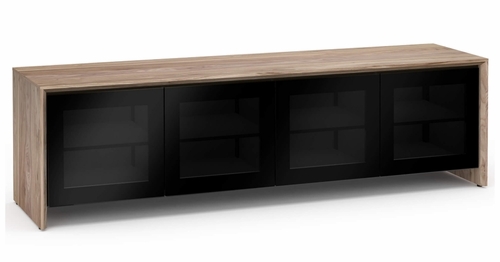 Salamander Designs Barcelona Walnut/Black Glass Quad 247 AV Cabinet