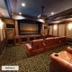 Chapel Home Theater Carpet Emerald in Room