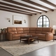 HT Media Grayson 5pc Zero Gravity Power Reclining Sectional Configuration in Caramel