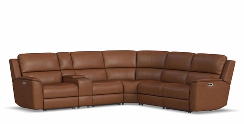HT Media Grayson 6pc Zero Gravity Power Reclining Sectional Configuration w/Power Headrests & Lumbar, USB, Left Side Console