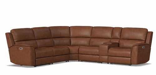 HT Media Grayson 6pc Zero Gravity Power Reclining Sectional Configuration w/Power Headrests & Lumbar, USB, Right Side Console