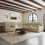 HT Media Grayson 7pc Zero Gravity Power Reclining Sectional Configuration w/Power Headrests & Lumbar, USB, Double Consoles