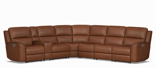 HT Media Grayson 7pc Zero Gravity Power Reclining Sectional Configuration w/Power Headrests & Lumbar, USB, Left Side Console