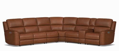 HT Media Grayson 7pc Zero Gravity Power Reclining Sectional Configuration w/Power Headrests & Lumbar, USB, Right Side Console