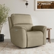 HT Media Grayson Power Swivel Gliding Leather Recliner in Leather Beige