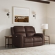 HT Media Grayson Zero Gravity Power Reclining Loveseat in Leather Umber