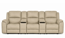 HT Media Grayson Zero Gravity Power Reclining Row of 3 Sofa w/Consoles, Power Headrests & Lumbar, USB