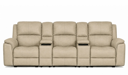 HT Media Grayson Zero Gravity Power Reclining Row of 3 Sofa w/Consoles, Power Headrests & Lumbar, USB