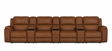 HT Media Grayson Zero Gravity Power Reclining Row of 4 Sofa w/Consoles, Power Headrests & Lumbar, USB
