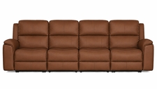 HT Media Grayson Zero Gravity Power Reclining Row of 4 Sofa w/Power Headrests & Lumbar, USB