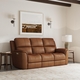 HT Media Grayson Zero Gravity Power Reclining Sofa in Leather Caramel