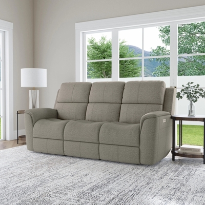 HT Media Grayson Zero Gravity Power Reclining Sofa w/ Power Headrests, Lumbar, & USB Port