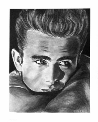 James Dean 2 Charcoal Portrait