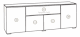 Salamander Designs Manhattan Quad 345 AV Cabinet w/Glass Top Diagram