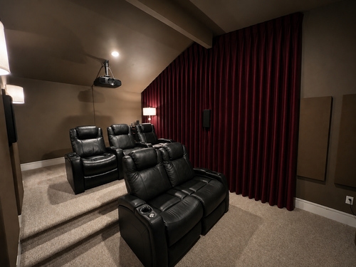 HT Design Lux 133-156 Inch Black Out Lined Home Theater Drapes