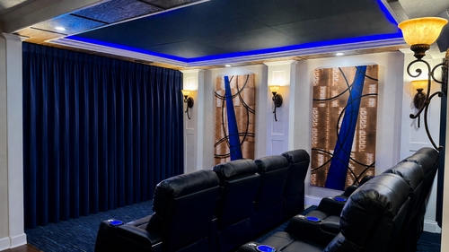 HT Design Lux 133-156 Inch Wide Unlined Home Theater Drapes