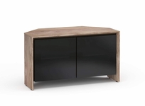 Salamander Designs Barcelona 221 Walnut/Black Glass Corner Twin AV Cabinet