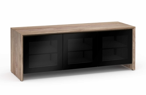 Salamander Designs Barcelona 237 Walnut/Black Glass Triple AV Cabinet