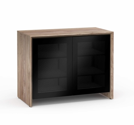 Salamander Designs Barcelona 323 Walnut/Black Glass AV Cabinet