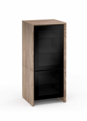 Salamander Designs Barcelona Walnut/Black Glass Single 517 AV Cabinet