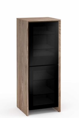 Salamander Designs Barcelona Walnut/Black Glass Single 617 AV Cabinet