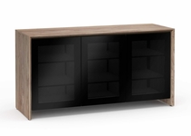 Salamander Designs Barcelona Walnut/Black Glass Triple 337 AV Cabinet