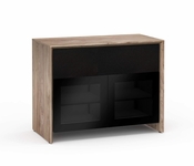 Salamander Designs Barcelona Walnut/Black Glass Twin 329 Speaker Integrated AV Cabinet