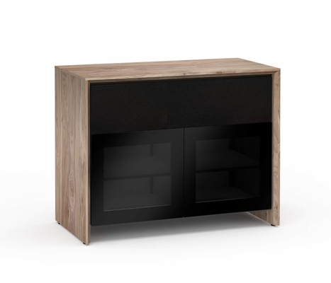 Salamander Designs Barcelona Walnut/Black Glass Twin 329 Speaker Integrated AV Cabinet