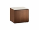 Salamander Designs Manhattan 217 AV Cabinet Medium Walnut Matte Taupe Glass Top
