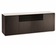 Salamander Designs Manhattan Maro Ebony Quad 345 AV Cabinet w/Matte Taupe Glass Top